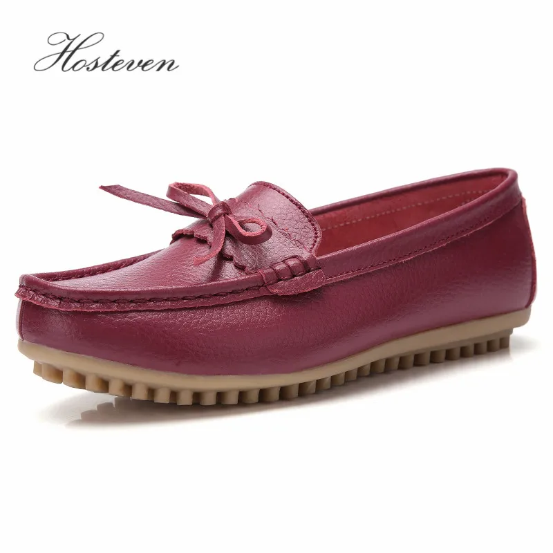 

Hosteven Women Shoes Sneaker Loafers Genuine Leather Flats Moccasins Shoes Spring Autumn Female Casual Ladies Leather Footware