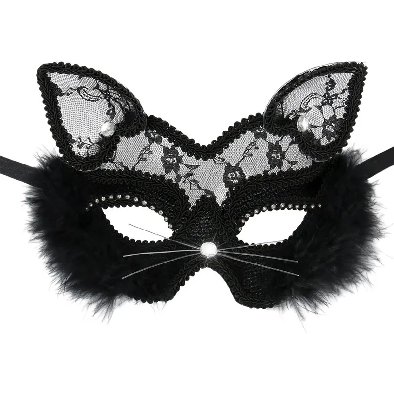 Luxury And Sexy Lace Cat Mask For Masquerade  