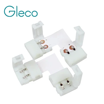 

5 PCS/lot ,free soldering 10mm 2pin L shape PCB Board Connector for single color LED Strip L Shape LED Connector