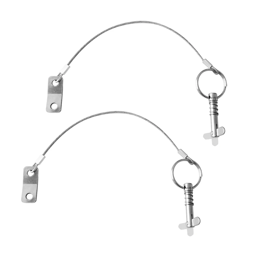 2 Pcs 316 Stainless Steel Boat Top Quick Release Ball Pin With Lanyard Marine Hardware Deck Hinge Replacement Accessories