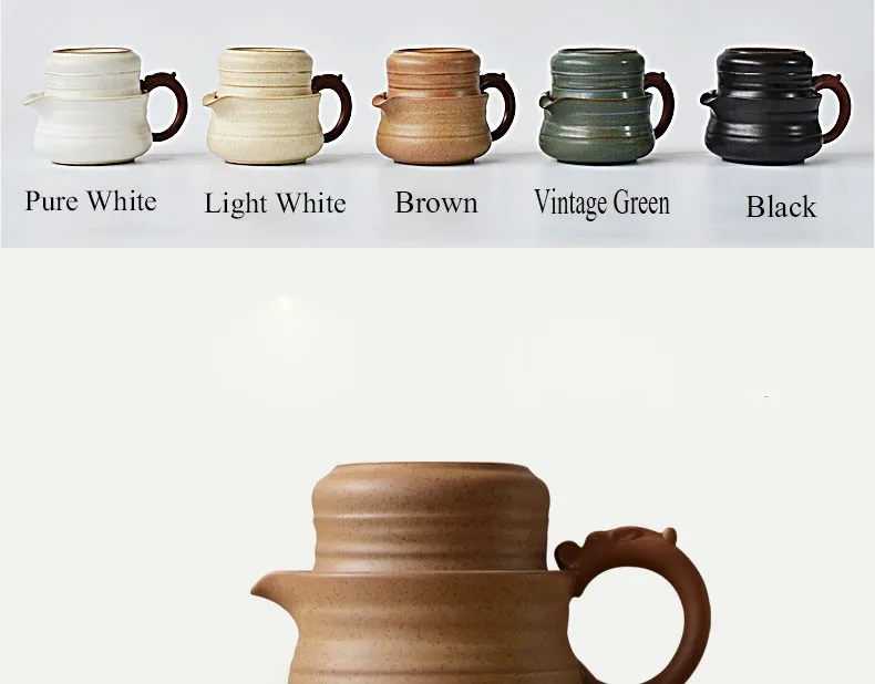 Ceramic a Pot a Cup Kung Fu Sets Travel Tea Set,Ceramic TeaPotKettle,Quick Tea Cup Set,Gaiwan,Tea Pot,Vintage Tea Set,2pcs (10)