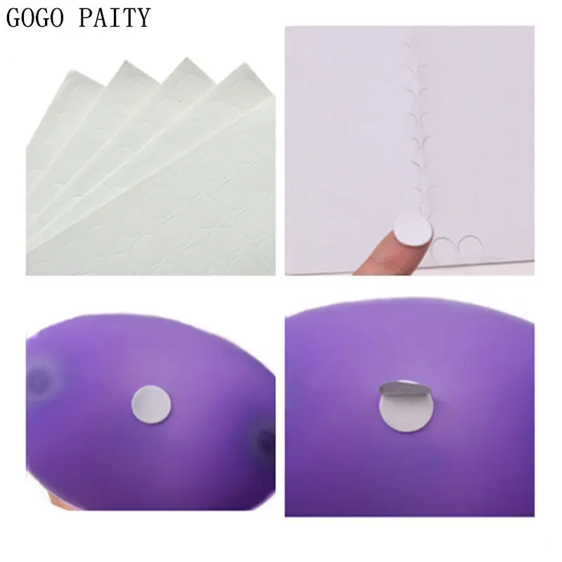 

GOGO PAITY New practical white round dot stickers 100 stickers Balloons wall glue points Party decoration supplies