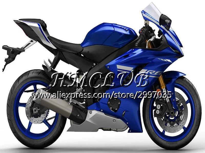 Инъекций средства ухода за кожей для YAMAHA YZF600 YZF-R6 YZF R6 3HC. 0 YZF 600 R 6 17 YZF-600 YZFR6 17 18 обтекатель комплект цвет: синий - Цвет: No. 8 Glossy