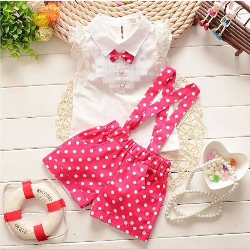 2015-summer-baby-girls-newyear-Christmas-outfit-clothing-sets-chiffon-plaid-t-shirt-overalls-pant-baby