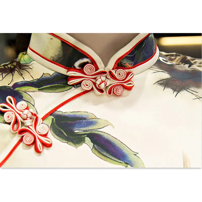Шелковое короткое летнее платье Ципао, Женская традиционная китайская одежда, сексуальные модные чонсам, элегантные платья для вечеринок, женские платья