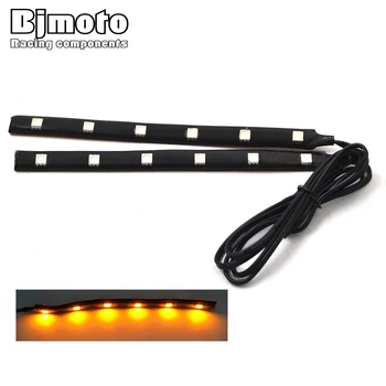 

2PCS Universal Motorcycle Strip Turn Signal Indicator Blinker Light Amber 6 LED 12V Strip Light For Honda Kawasaki Yamaha Suzuki