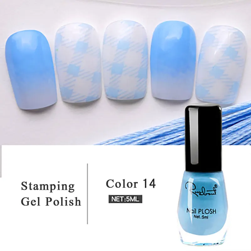 17 Colors Nail Polish Oil Stamping 5ml Nail Stamping Polish Printing Stamp Dedicated Authentic Sticker Nail Art Printing - Цвет: 14