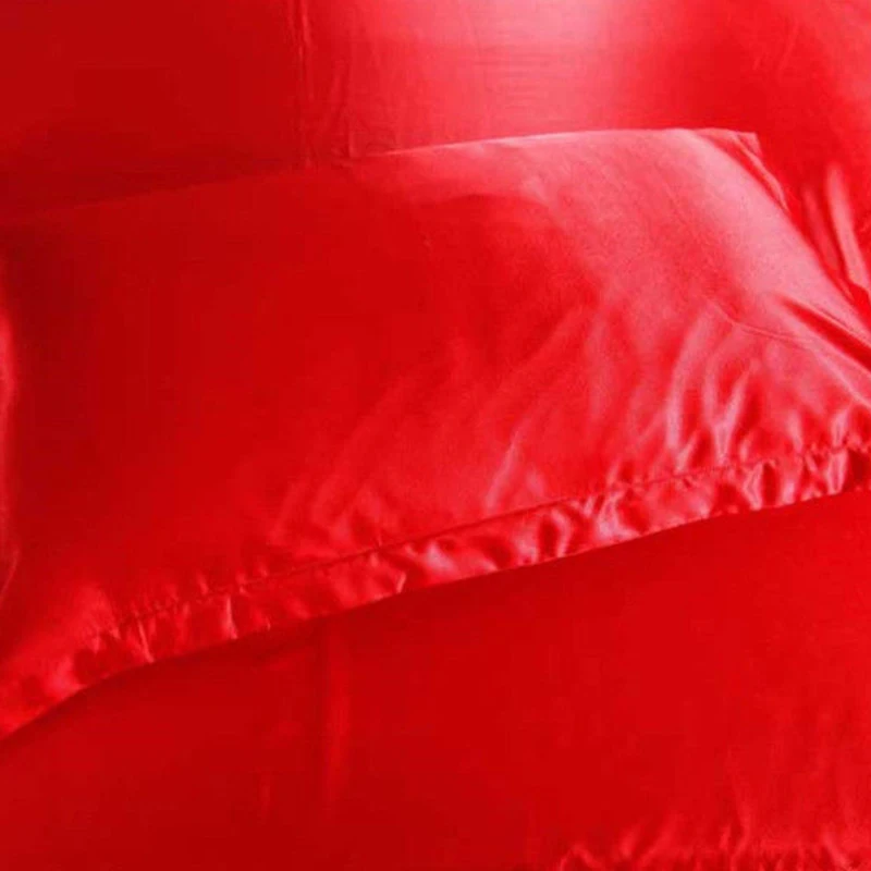 50*70 см сплошной шелк цвета атласная наволочка мульти Цвет из ткани, имитирующий шелковая подушка queen Стандартный один наволочки Декор для дома - Цвет: Red