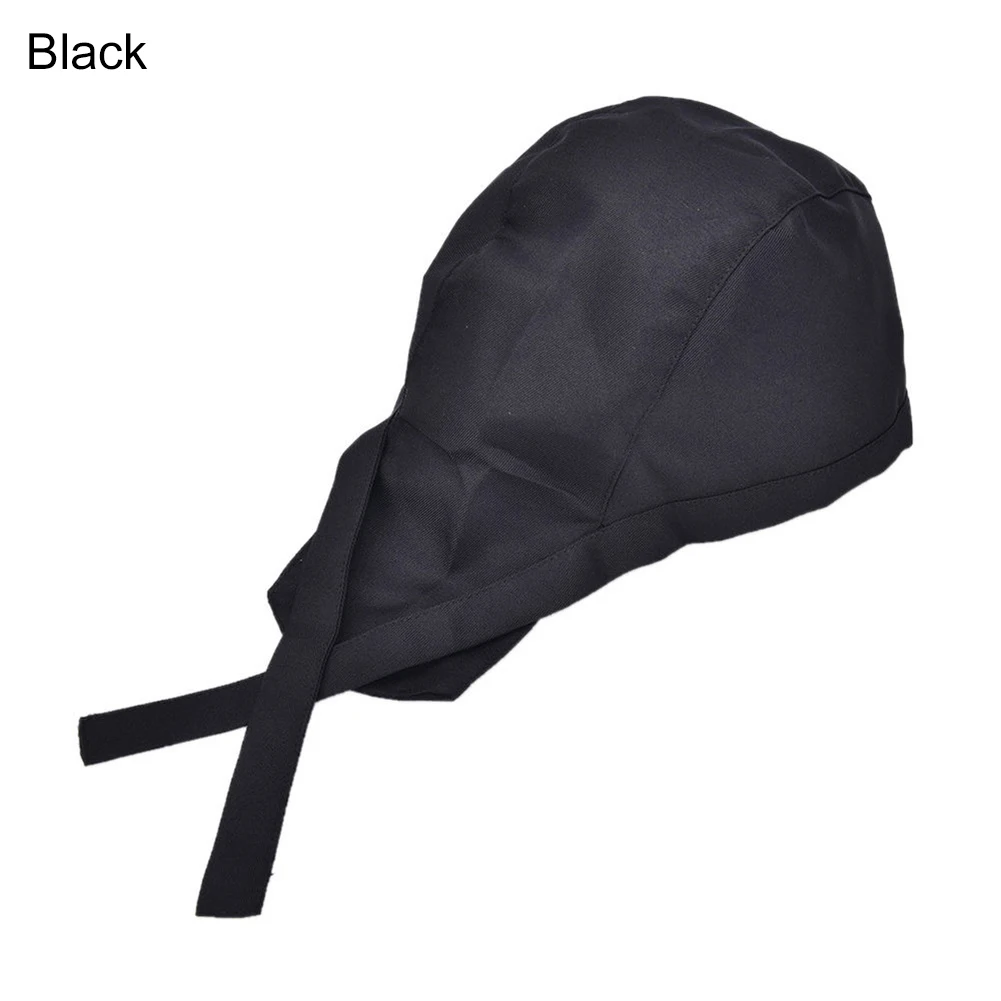 

Striped Pirate Ribbon Skull Cap Professional Kitchen Catering Cook Chef Hat