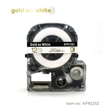 Атласная лента 12 мм золотая на белой этикетке лента SFR12SZ для подарка для свадьбы рождественской вечеринки для kingjim/epson принтера LW300 LW400