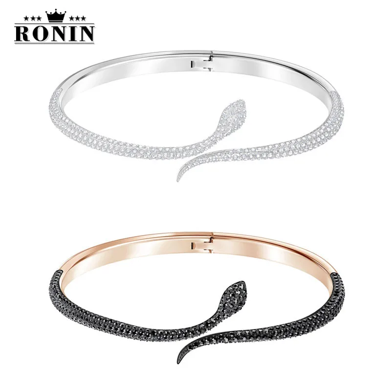 

RONIN Original Copy High Quality 1:1 Multi-Color Inlaid Cubic Zirconia Small Snake Bracelet Gilded With Logo Packaging Wholesale
