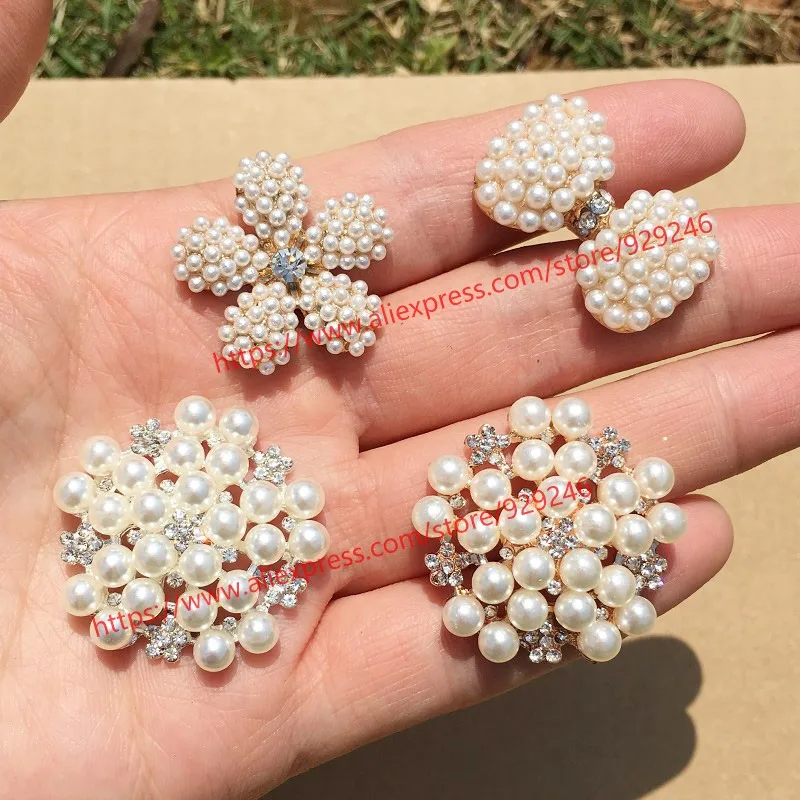 

1pc/pack flower butterfly-tie pearl applique for phonecase garments embellishments 35mm round flower gold applique for shoes