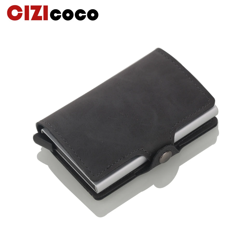 

Cizicoco Metal Aluminum RFID Blocking Credit Card Holder Cash Money Pocket Bank id Card Wallet Automatic Popup Purse