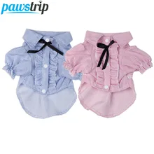 Pawstrip/полосатая футболка для маленькой собачки; летняя одежда для собак; мягкая куртка для щенка; милый галстук-бабочка; одежда принцессы; Одежда для собак; S-XXL