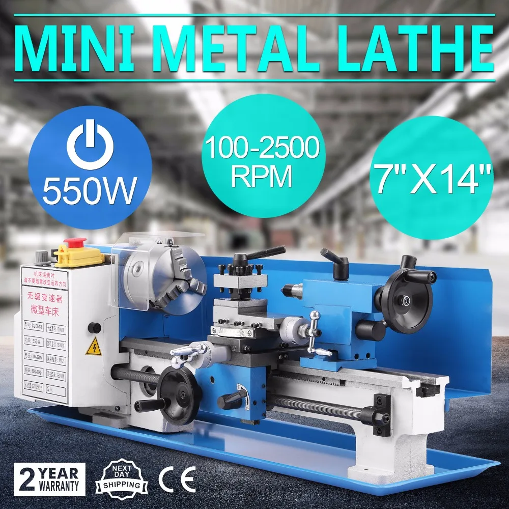 

Mini Metal Lathe Milling Machine 550W 7"X14" Variable Speed NEW