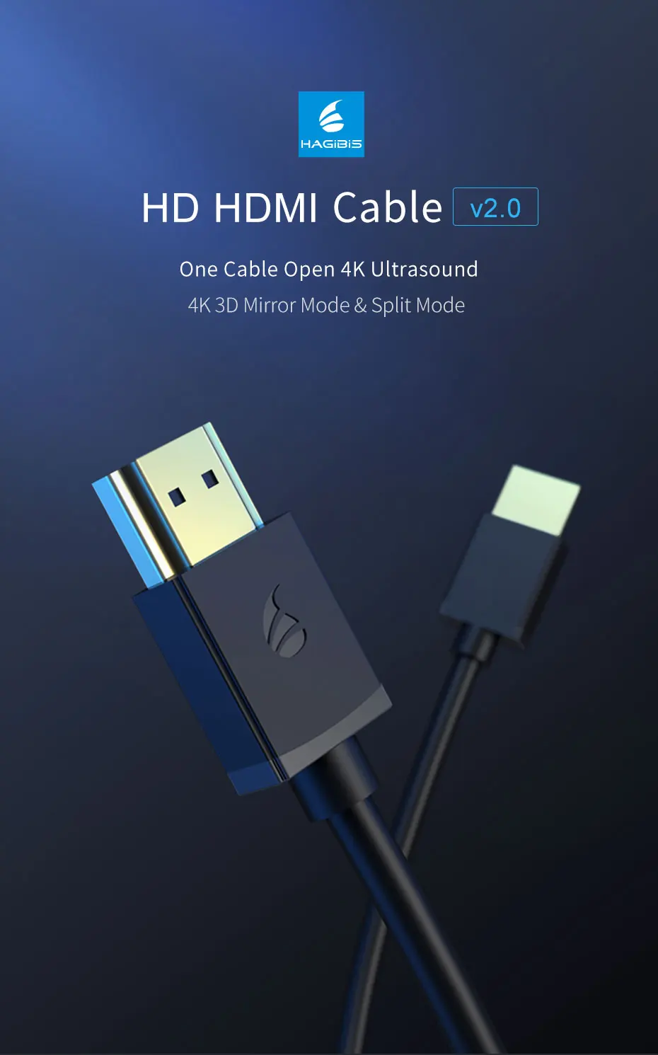 Кабель HDMI hagибис hdmi-hdmi кабель 4K HD HDMI 2,0 3D зеркальный экран кабель для разветвителя переключателя ТВ ноутбука PS4 проектора компьютера