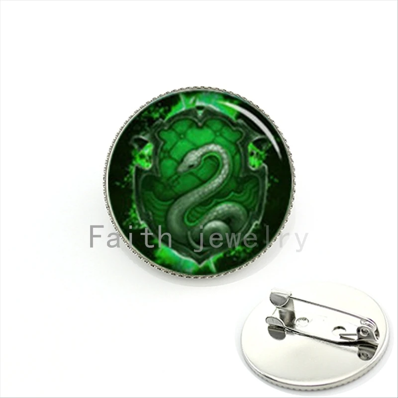 

Cool green snake picture men jewelry brooch school badges of slytherin hogwarts potter fans gifts wedding pin KC331