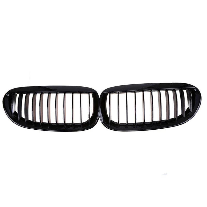 

For BMW 6-Series E63 04-10 Front Grilles 1 Pair Car Bumper Protective Black Kit