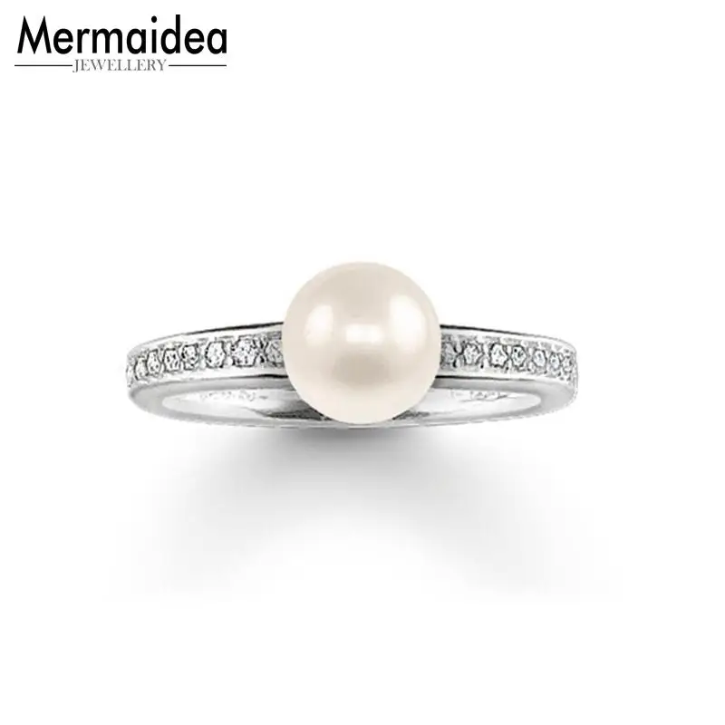 

Silver One Row White CZ Pearl Rings A Pearl on Eternity Ring High Quality Eternal Ring Jewelry Gift for Women