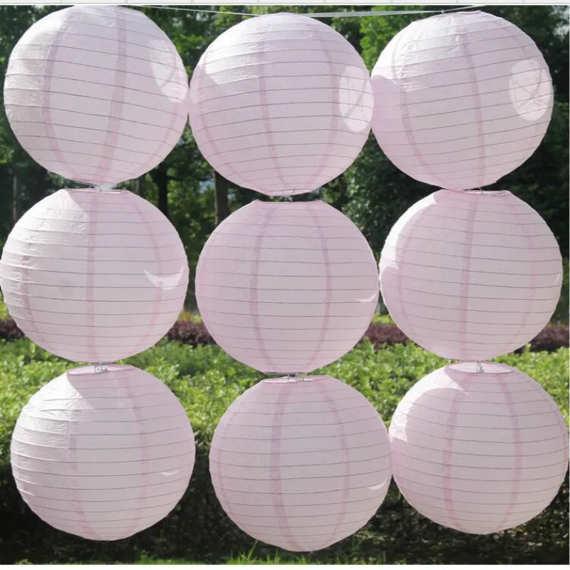 

2017 Light pink(10cm-35cm) wedding decorations paper lantern Events party supplier baby shower Chinese paper ball