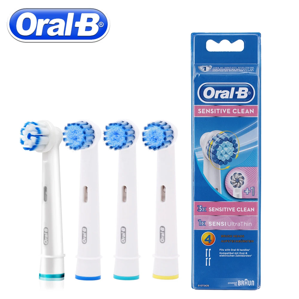 Baratos 4 unds pack Oral B sensible reemplazo del cepillo de dientes eléctrico cabeza para Oral B vitalidad cepillo de dientes eléctrico cabeza