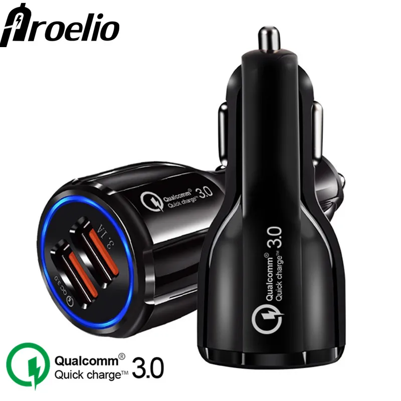 Proelio سريعة تهمة 3.0 سيارة شاحن سريع شحن ل iphone X 7 7 زائد سامسونج ipad الهاتف المحمول QC 3.0 المزدوج USB شاحن سيارة