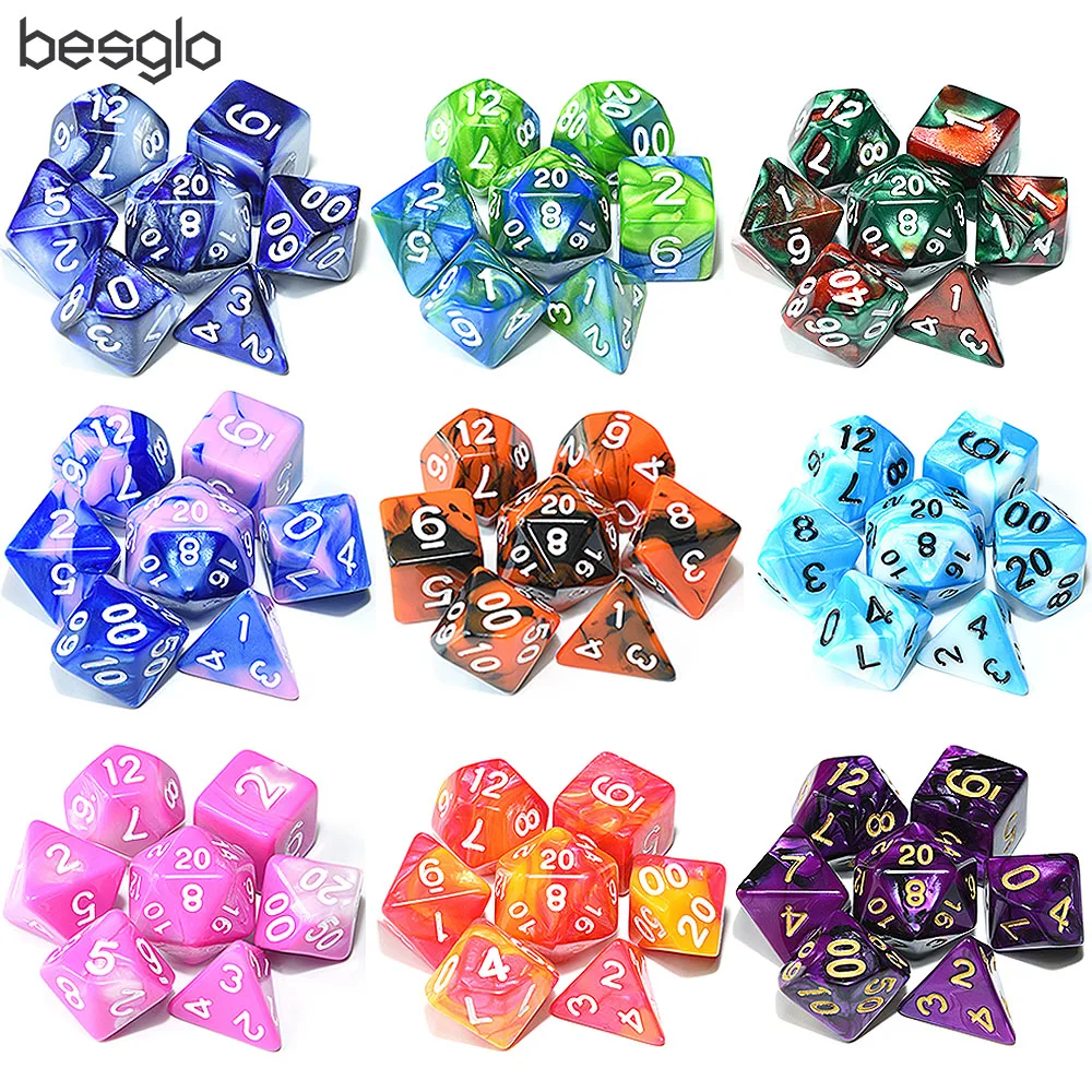 

Polyhedral Dice Set for Dungeons and Dragon RPG MTG Board Games D4 D6 D8 D10 D% D12 D20 and Collection
