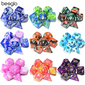 

Polyhedral Dice Set for Dungeons and Dragon RPG MTG Board Games D4 D6 D8 D10 D% D12 D20 and Collection