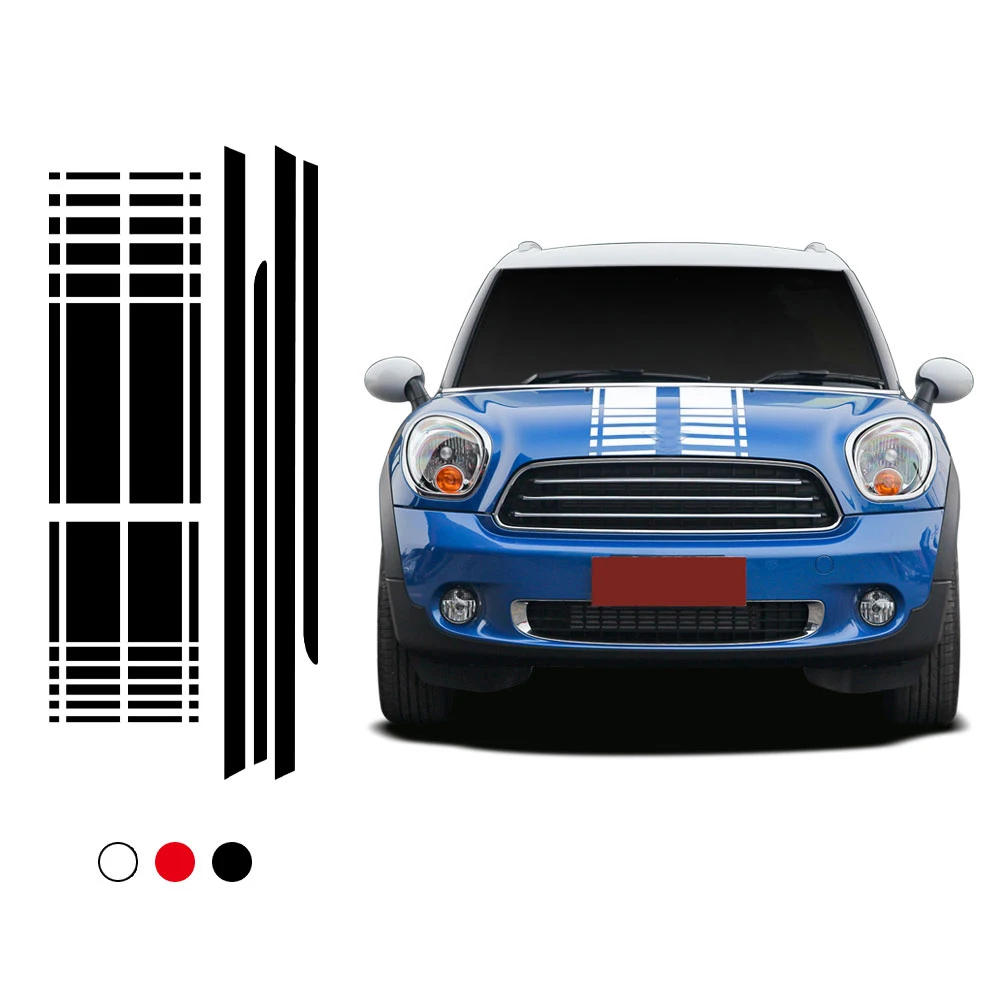 

1Set Car Hood Trunk Rear Side Skirt Racing Stripe Body Kit Decal Car Sticker For Mini Cooper Countryman R60 2013-2016 Accessorie