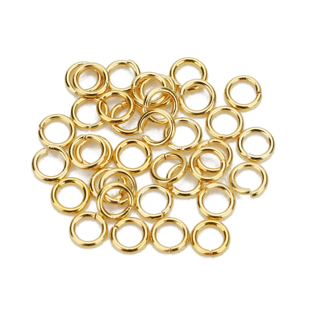 Новинка 100 шт./лот, 5 мм, круглые разделенные кольца из нержавеющей стали, золотые кольца для самостоятельного изготовления ожерелья, браслетов, ювелирных изделий