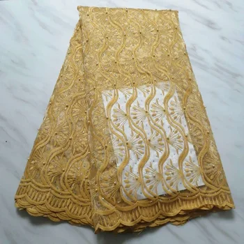 

Best Quality African Lace Fabric Orange Swiss Voile Lace High Quality Emboridery French Mesh 2018 French Lace Fabric(16L-2-19