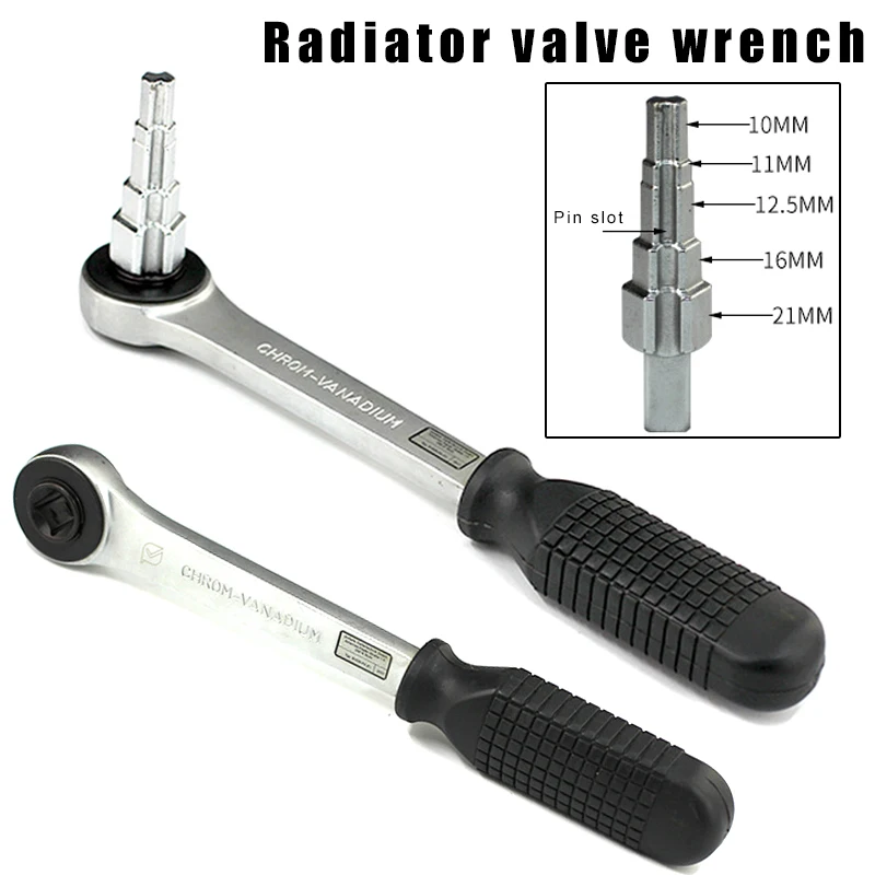 

Radiator Spanner Hand Tool Radiator Stepped Wrench+Ratchet Carbon Steel Tools LKS99
