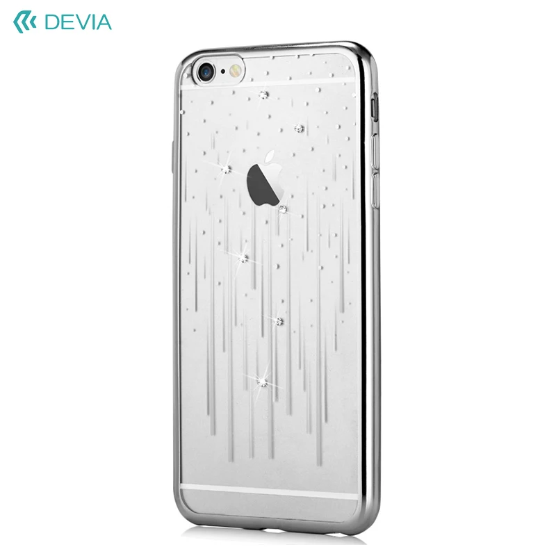 DEVIA Diamant Électrolytique TPU Cas pour iPhone 6 s Plus/6 Plus-Meteor Douche/Argent