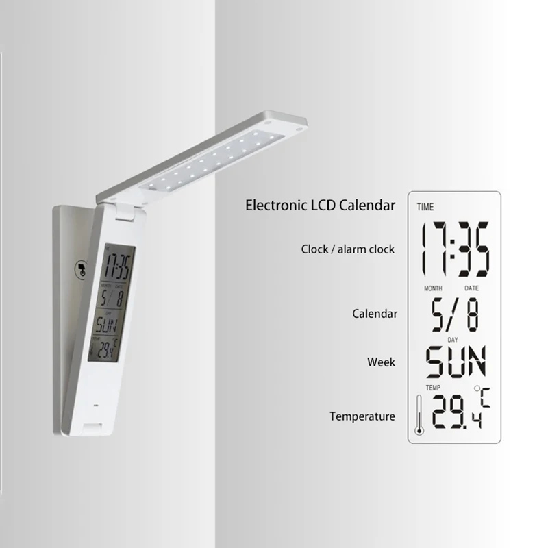 Электронный Календари часы настольные лампы складной Портативный лампа Дети Ночной свет спальни настольная лампа LED Light Touch подарок к