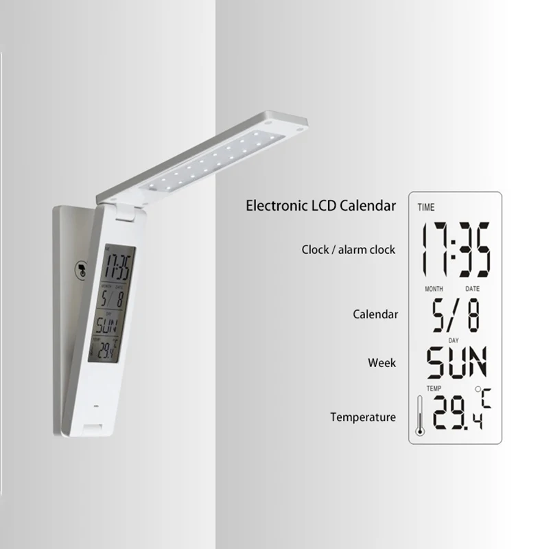 

Electronic Calendar Clock table lamp Folding Portable lamp kids bedside light bedroom Table lamp touch light led Holiday gift