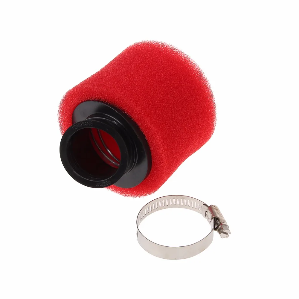 New Red 38mm 45 Degree Bent Angled Foam Air Filter Pod 110 125cc PIT