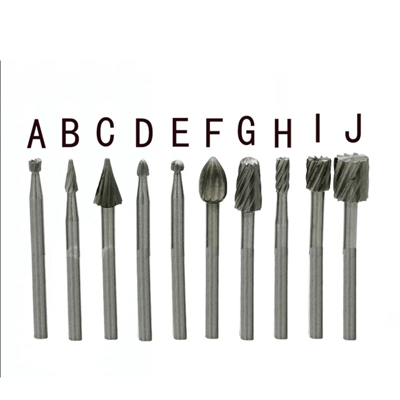 

10Pc HSS Wood Drills Rotary File Dremel Rotary Tool Mini Drill Bit Set Cutting Tools For Woodworking Knife Wood Carving Tools