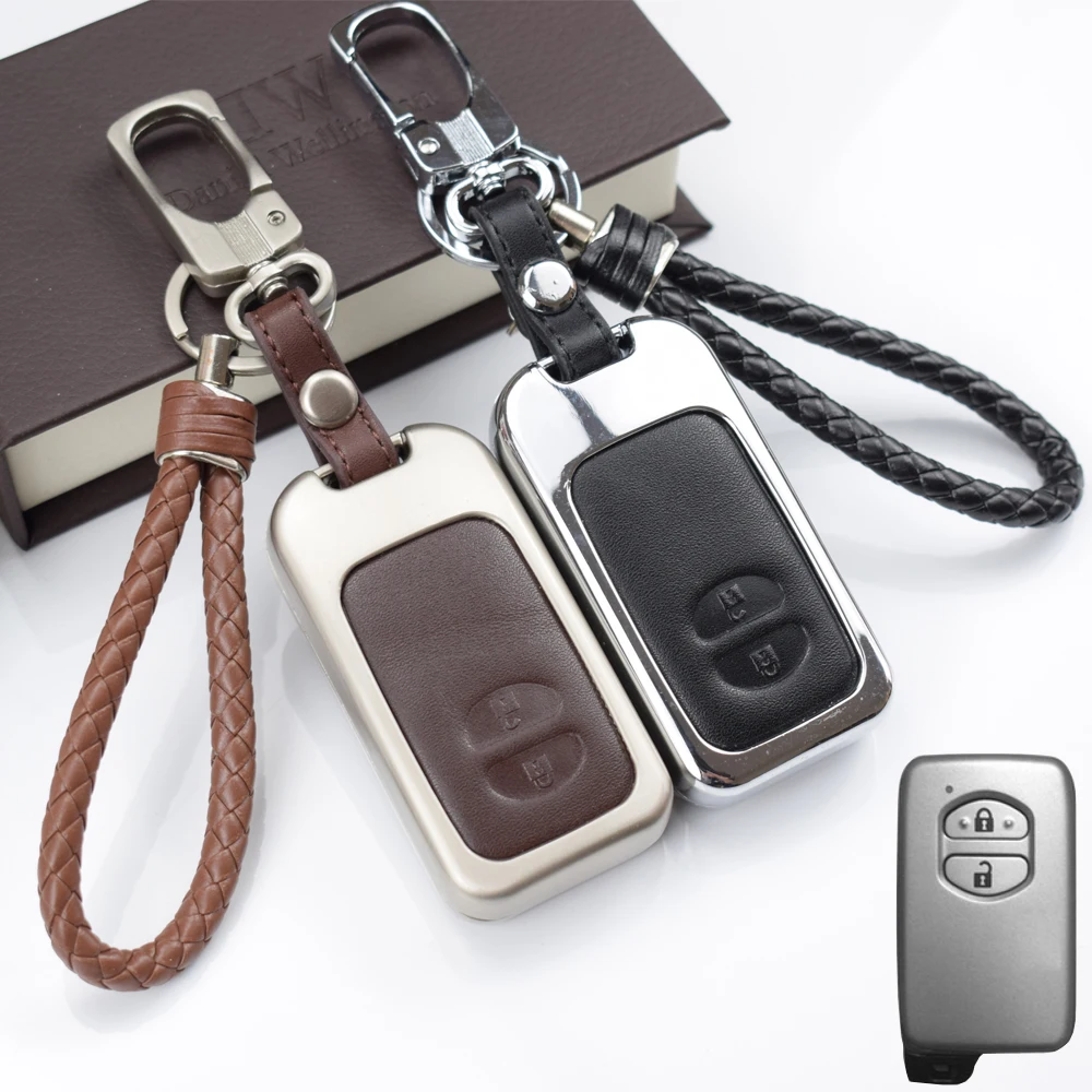 

Zinc Leather Key Case Cover For Toyota Land Cruiser Prado 150 Camry Prius Crown For Subaru 2013 2014 Foreste Outback XV legacy