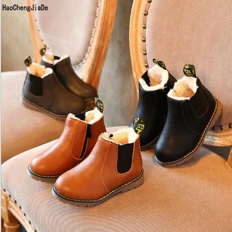 Koop Mode Kinderen Laarzen Herfst Winter Nieuwe Handgemaakte Comfortabele Meisjes Laarzen Lederen Martin Jongens Laarzen Mode Kinderen Schoenen