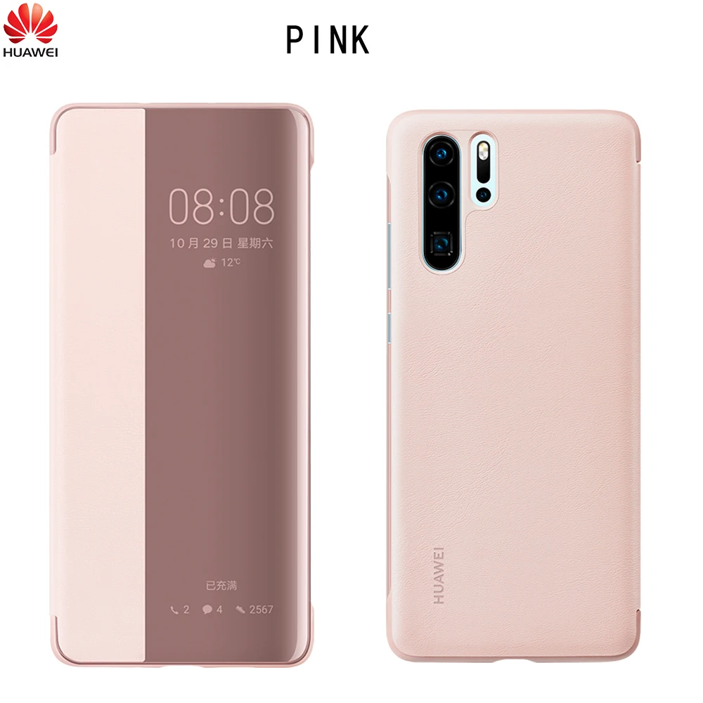 Huawei P30 Pro флип-чехол, официальный huawei P30 чехол, умный сенсорный прозрачный кожаный чехол для телефона P30Pro Funda Capa сумка