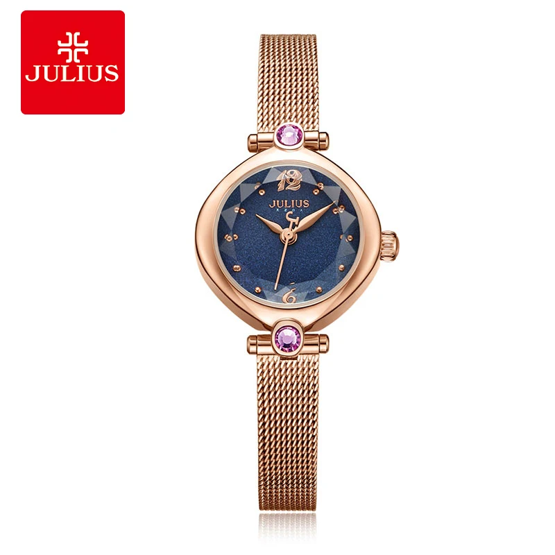 

Julius Female Ladies Watches for Women Luxury Shining Small Dial Rhinestone Stainless Steel Strap Fashion Gift Clock Special