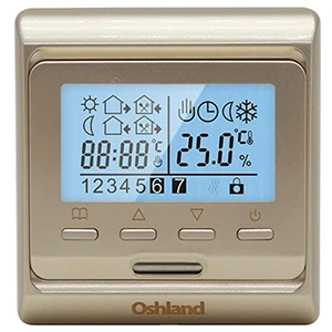 ЖК цифровой нагревательный термостат 16A Еженедельный Программируемый Регулятор температуры для системы ОВКВ - Цвет: M6 Golden color 16A