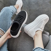 2019 summer new wild muffin bottom mesh breathable mesh surface thick white shoes women