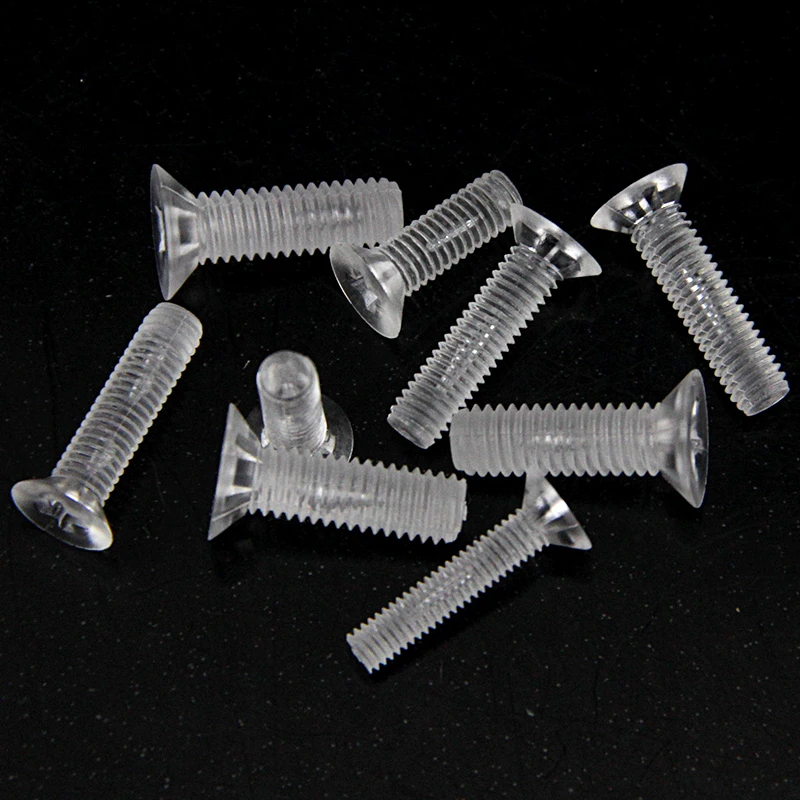 

Free shipping 50pcs plastic screws, nylon, transparent screws, PC countersunk head, flat head, cross acrylic, M3 M4 M5 M6
