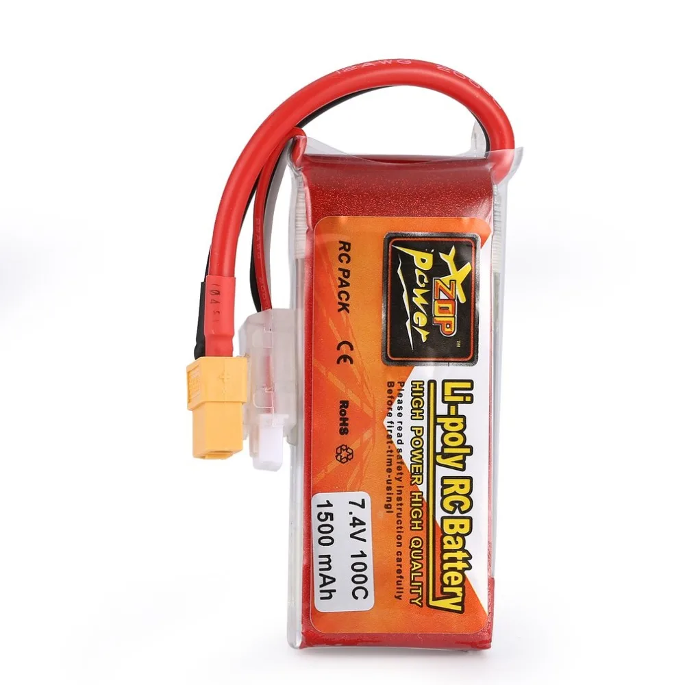 ZOP Power 7.4V 1500mAh 2S 20C Lipo Battery XT60 Plug