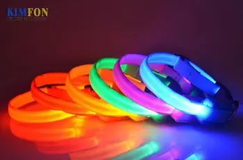 

200Pcs/Lot Pet Dog Lights Flash Night Safety Nylon Collar Adjustable LED Collar Width 1.3cm