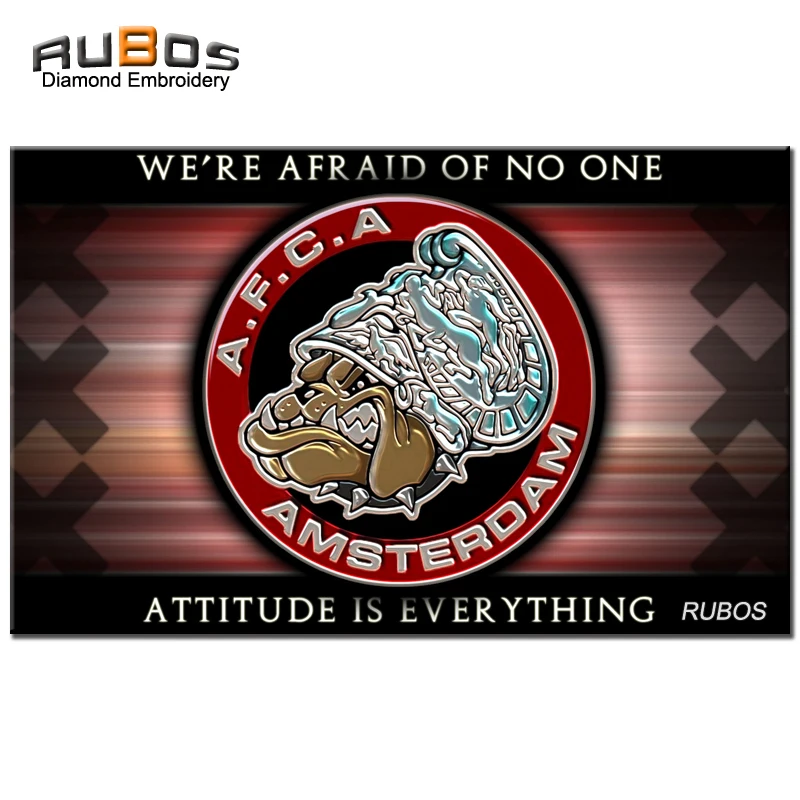 RUBOS AJAX Soccer DIY 5D Diamond Painting Netherland Team Badge Complete Square Or Round Diamond Embroidery Christmas Hobby Kids (25)