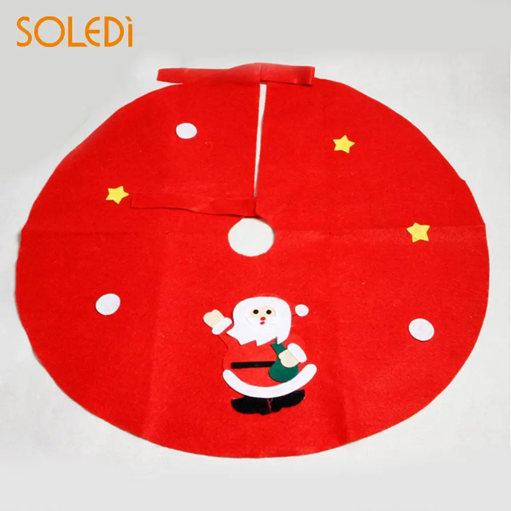 

Red 90CM Non-Woven Fabric Christmas Tree Skirts Aprons Decoration Creative Star red round tree skirt decoration Drop shipping
