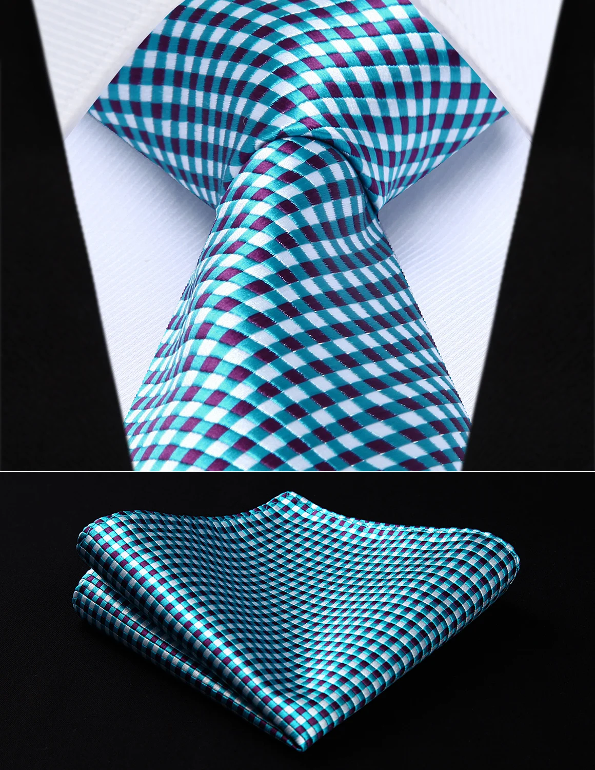 TC608Q8S Aqua White Check 3.4