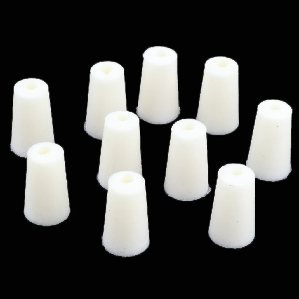 

10 Pieces 8-12mm White 1 Hole Rubber Stopper Bungs for 10mm Flask Test Tubes Laboratory Supplies